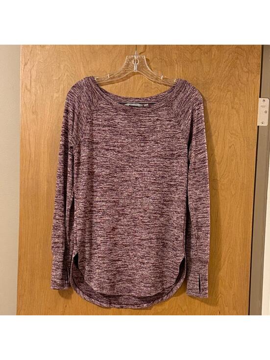 Athleta Tops - Athleta Threadlight Long Sleeve Top‎ Burgundy Space Dye Scoop Neck Women's XS